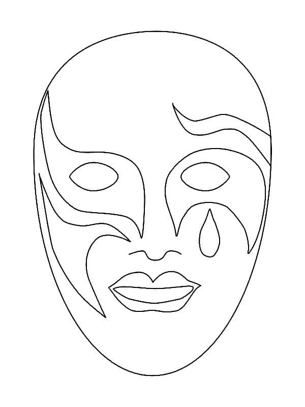 Maske boyama sayfası – basit çizim, kolay boyama