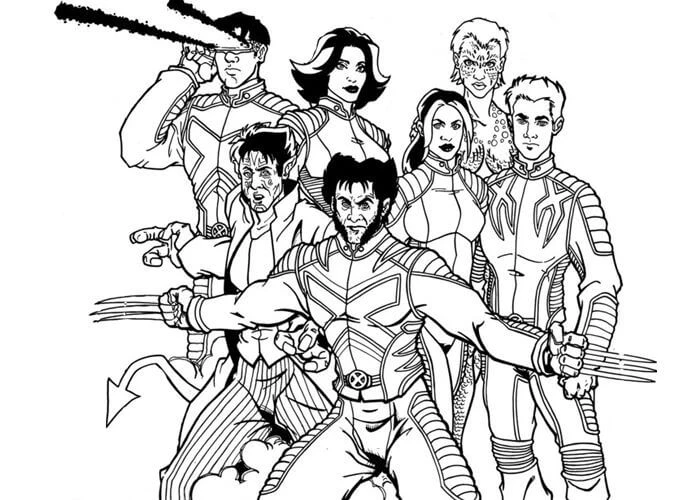 X-Men boyama sayfası – yaratıcılığı geliştirir, keyifli zaman