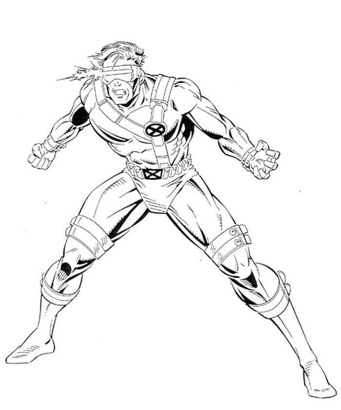 X-Men boyama sayfası – sevimli karakter, sanatsal çalışma