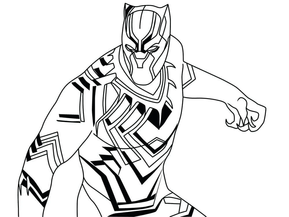 Kara Panter (Black Panther) boyama sayfası – PDF indir, sevimli karakter