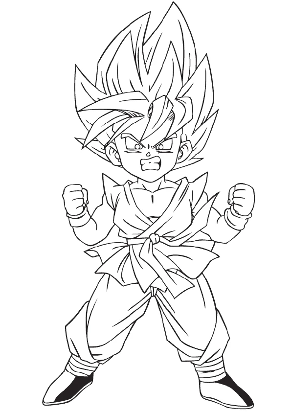 Dragon Ball boyama sayfası – kolay boyama, eğitici aktivite