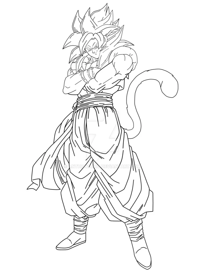 Dragon Ball boyama sayfası – sanatsal çalışma, çocuklar için