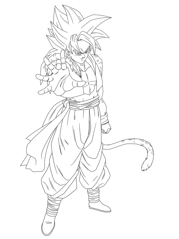Dragon Ball boyama sayfası – renkli çizimler, okul öncesi