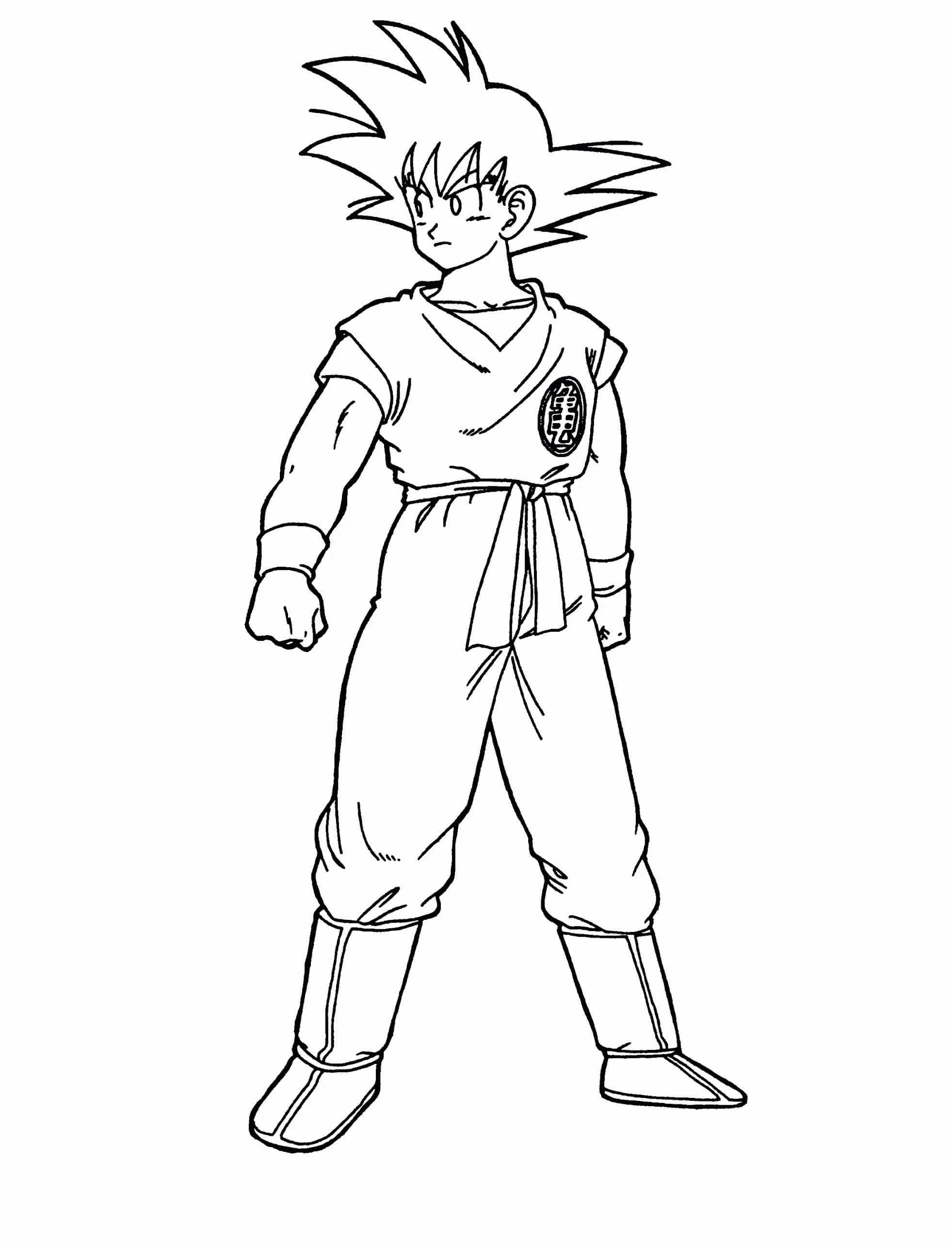 Dragon Ball Z boyama sayfası – eğlenceli etkinlik, el becerilerini geliştirir