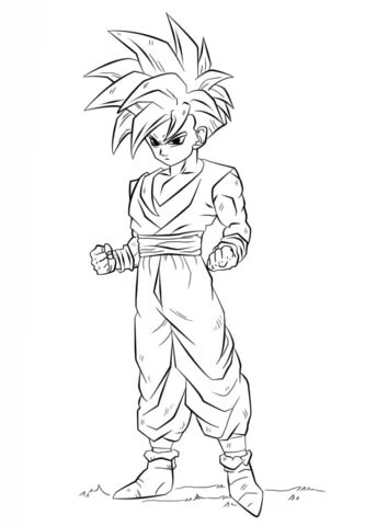 Dragon Ball Z boyama sayfası – çocuk aktivitesi, PDF indir
