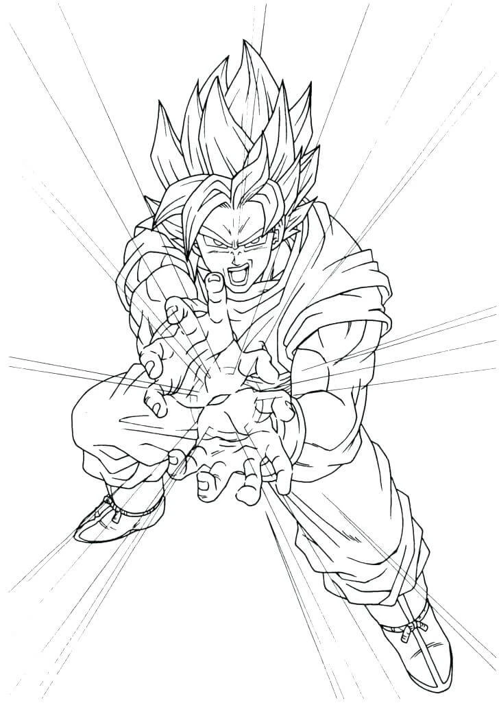 Dragon Ball Z boyama sayfası – sanatsal çalışma, çocuklar için
