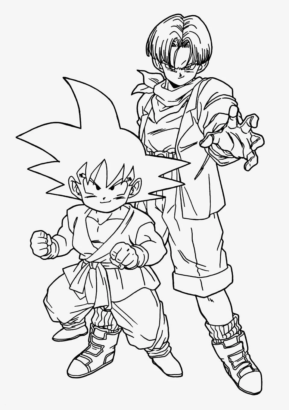 Dragon Ball Z boyama sayfası – boyama çalışması, yaratıcılığı geliştirir