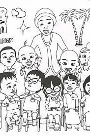 Upin Ve Ipin boyama sayfası – sanatsal çalışma, çocuklar için