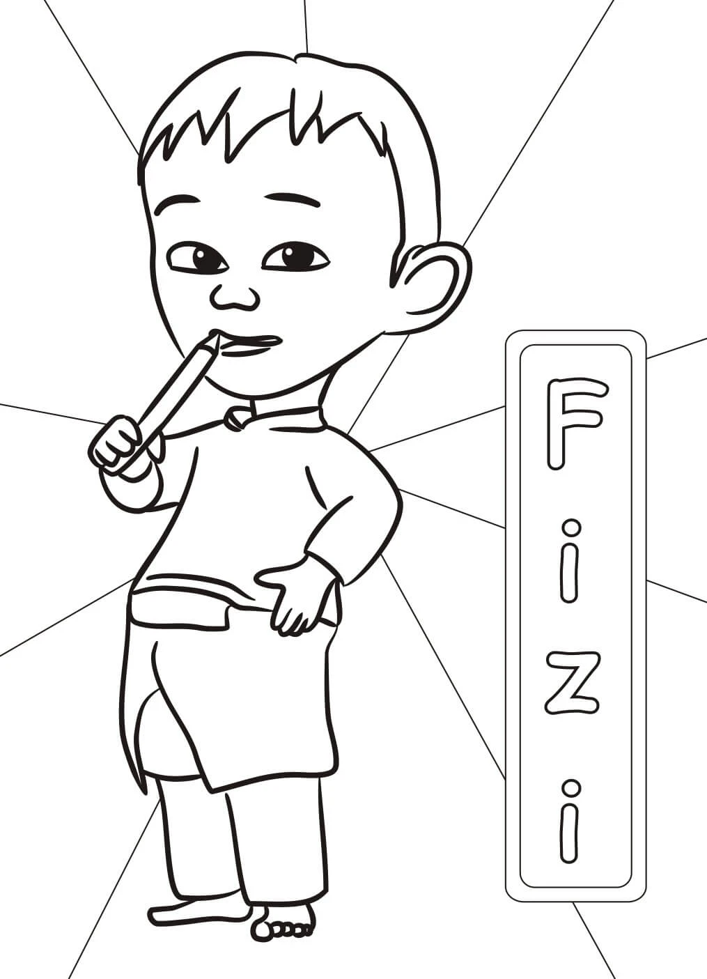 Upin Ve Ipin boyama sayfası – boyama çalışması, yaratıcılığı geliştirir