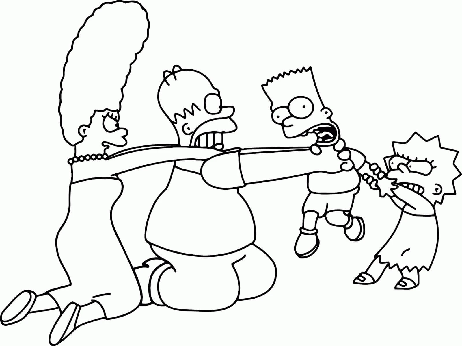 Simpsonlar boyama sayfası – sevimli karakter, sanatsal çalışma