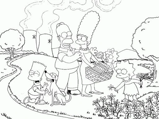 Simpsonlar boyama sayfası – ücretsiz yazdır, boyama etkinliği