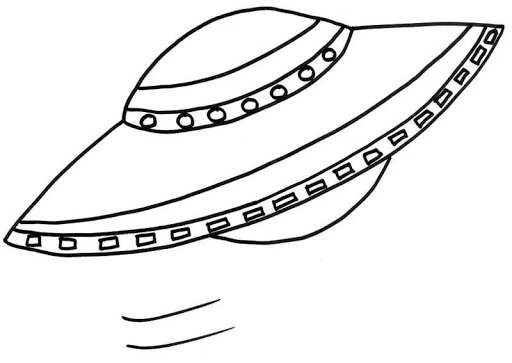 UFO boyama sayfası – keyifli zaman, renkli çizimler
