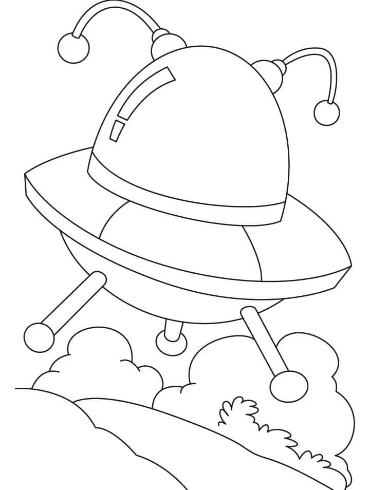 UFO boyama sayfası – evde etkinlik, ücretsiz yazdır
