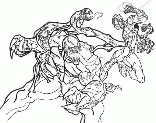 Venom boyama sayfası #11 – el becerilerini geliştirir, boyama çalışması