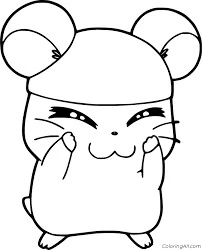 Hamster boyama sayfası – basit çizim, kolay boyama
