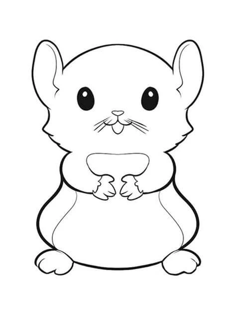 Hamster boyama sayfası – eğlenceli etkinlik, el becerilerini geliştirir