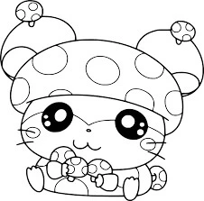 Hamster boyama sayfası – sevimli karakter, sanatsal çalışma