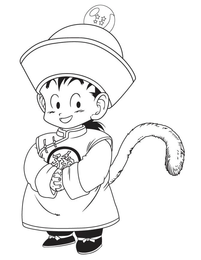 Gohan boyama sayfası #3 – basit çizim, yaz tatili etkinliği