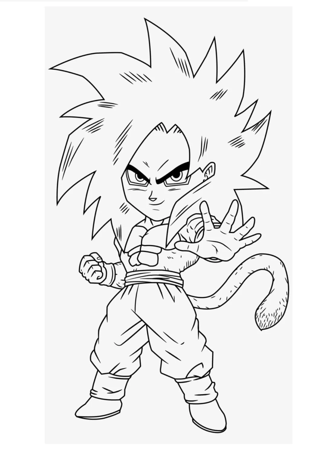Son Goku boyama sayfası – yaratıcılık, eğlenceli etkinlik