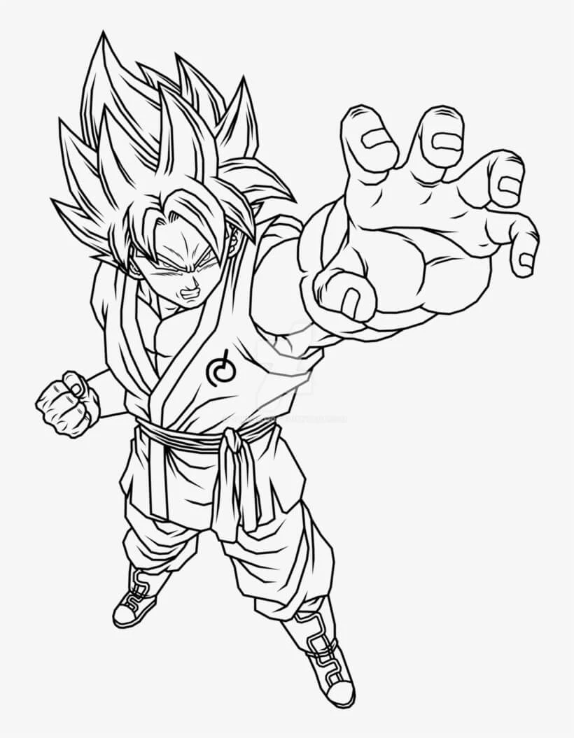 Son Goku boyama sayfası – PDF indir, sevimli karakter