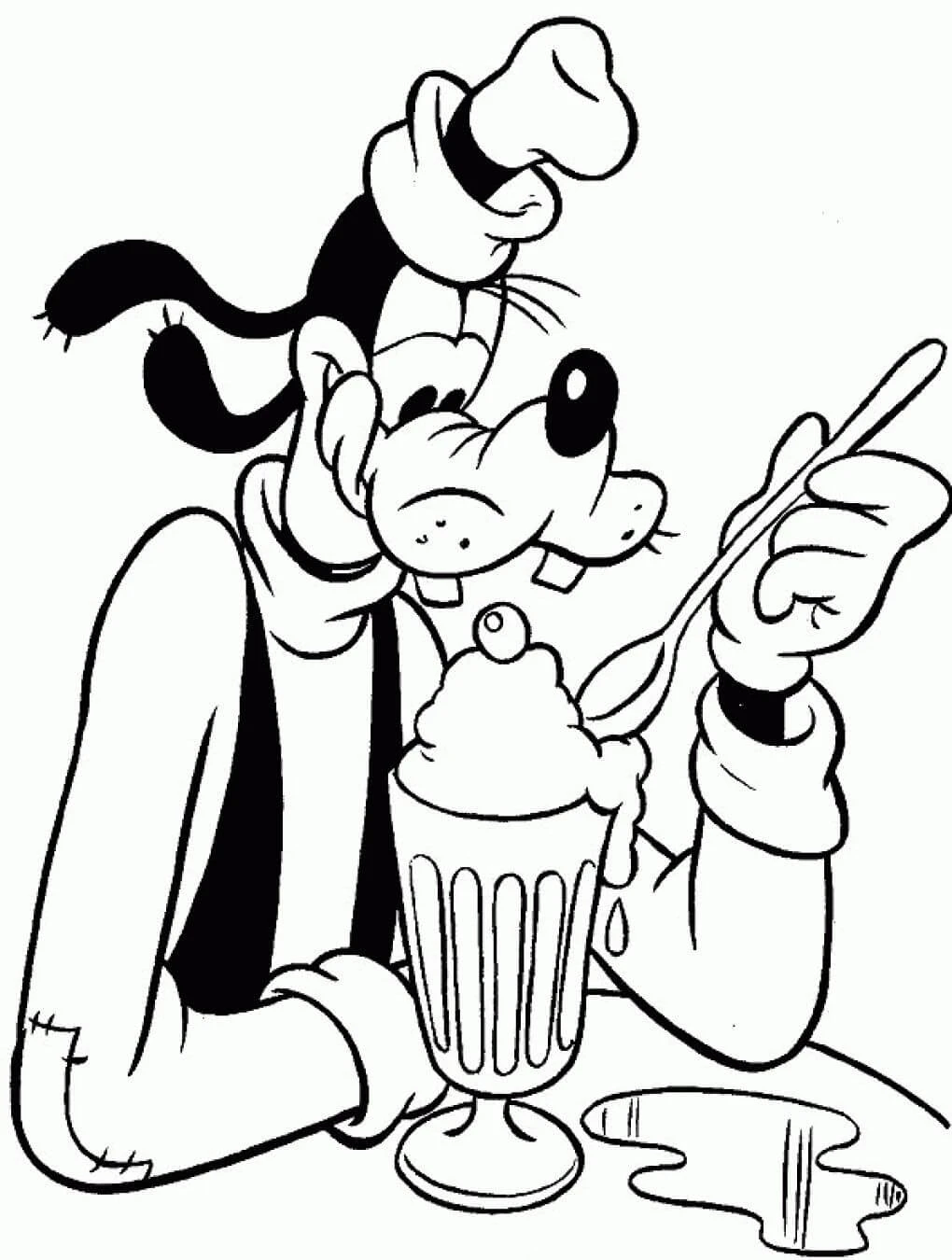 Goofy boyama sayfası – çizgi film temalı, basit çizim