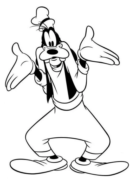 Goofy boyama sayfası – eğitici aktivite, yaratıcılık
