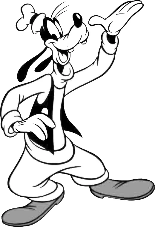 Goofy boyama sayfası – sanatsal çalışma, çocuklar için