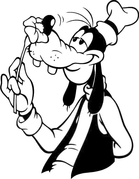 Goofy boyama sayfası – basit çizim, kolay boyama