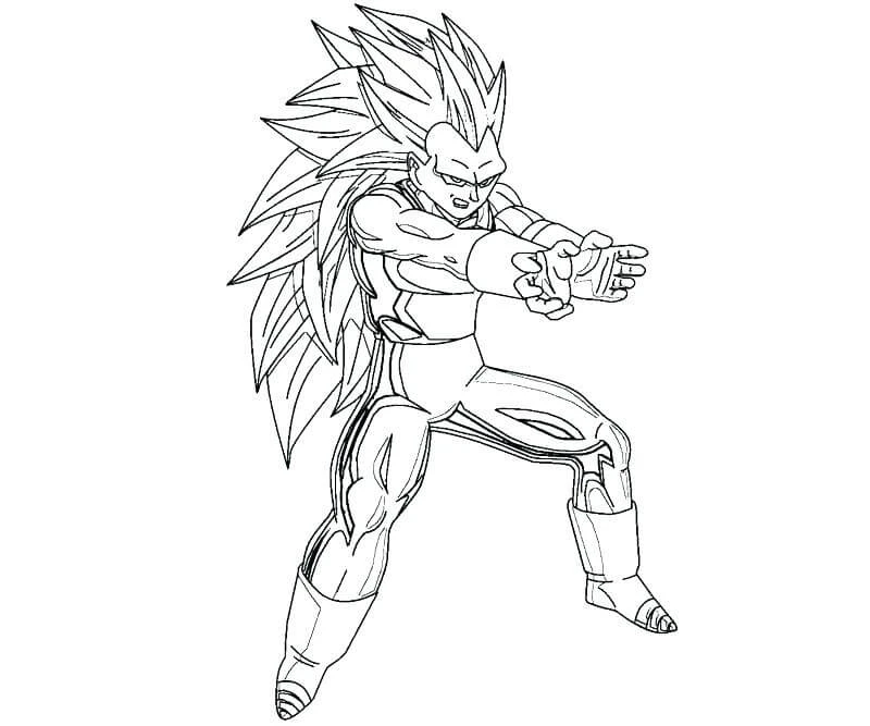 Vegeta boyama sayfası – renkli çizimler, okul öncesi