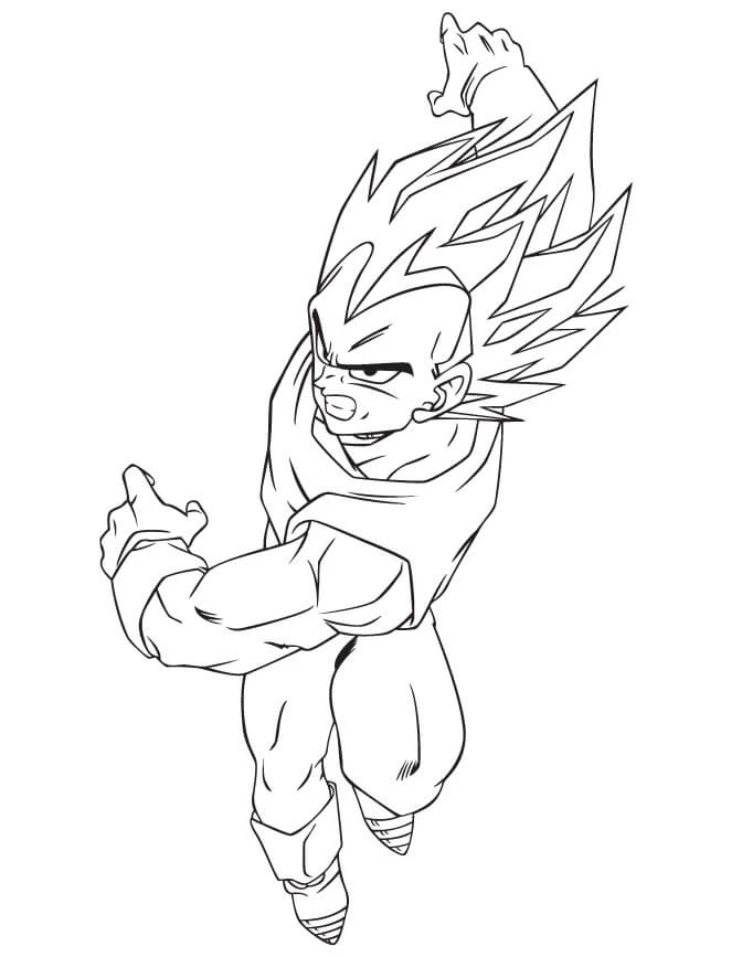 Vegeta boyama sayfası – çocuklar için, çizgi film temalı
