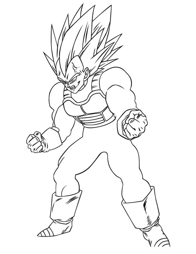Vegeta boyama sayfası – eğlenceli etkinlik, el becerilerini geliştirir