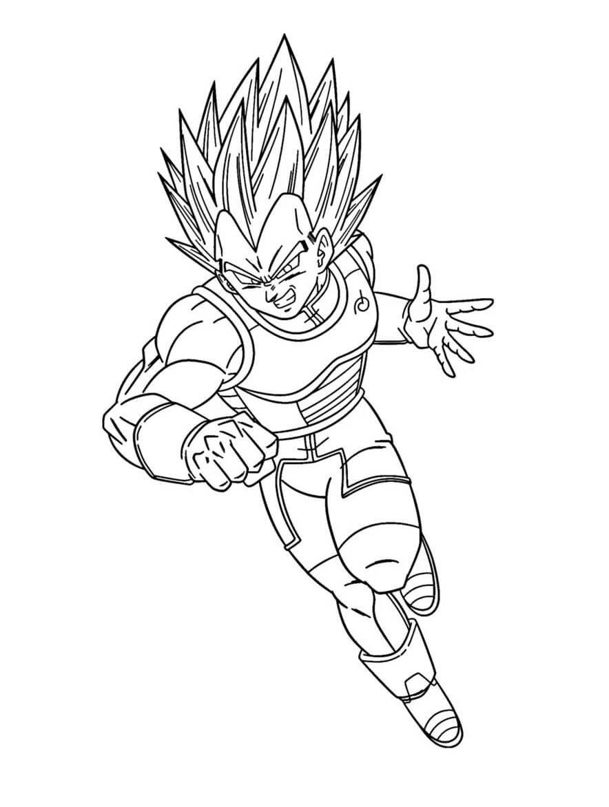 Vegeta boyama sayfası – boyama etkinliği, çocuk aktivitesi