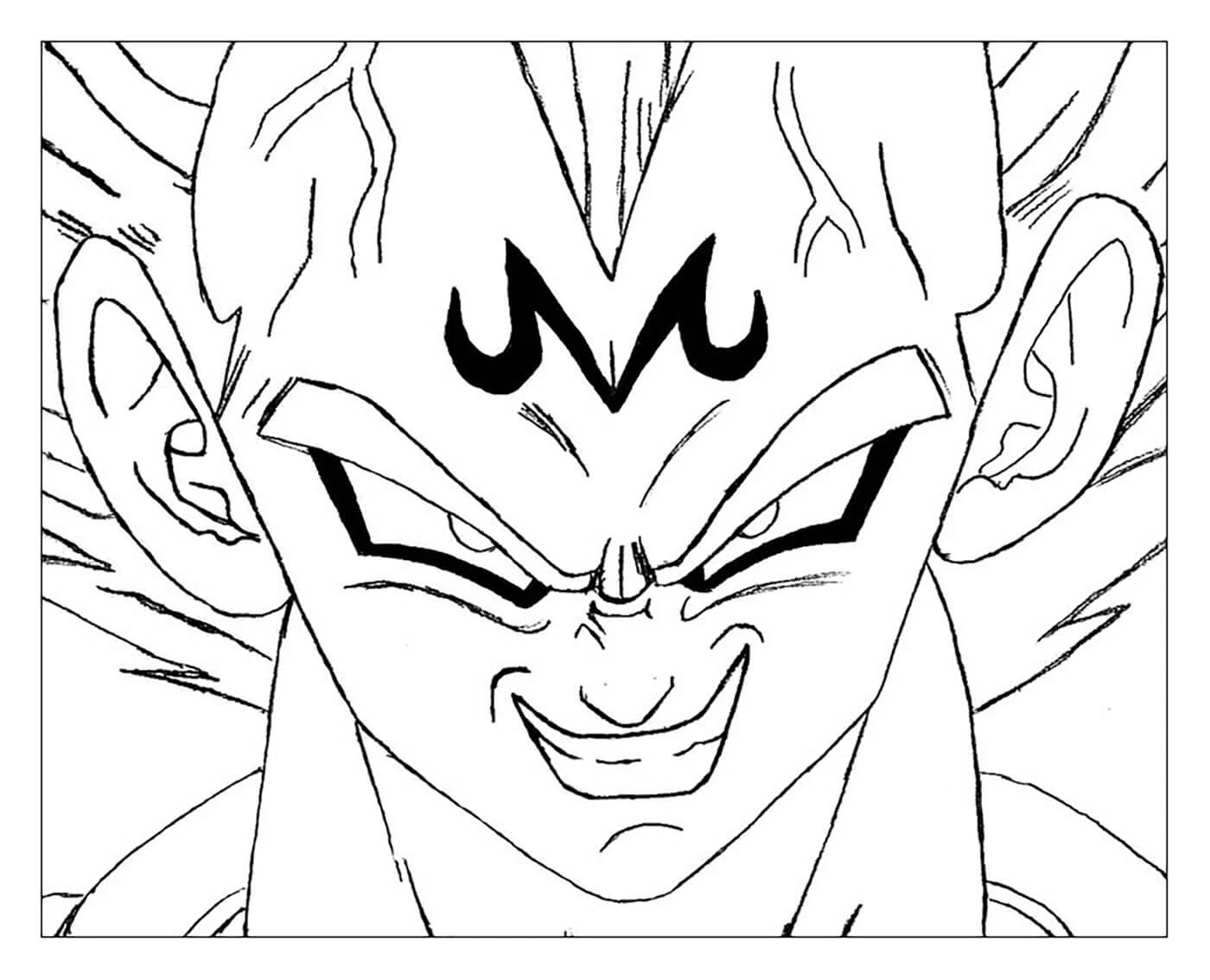 Vegeta boyama sayfası – evde etkinlik, ücretsiz yazdır