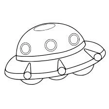 UFO boyama sayfası – sevimli karakter, sanatsal çalışma