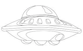 UFO boyama sayfası – el becerilerini geliştirir, boyama çalışması