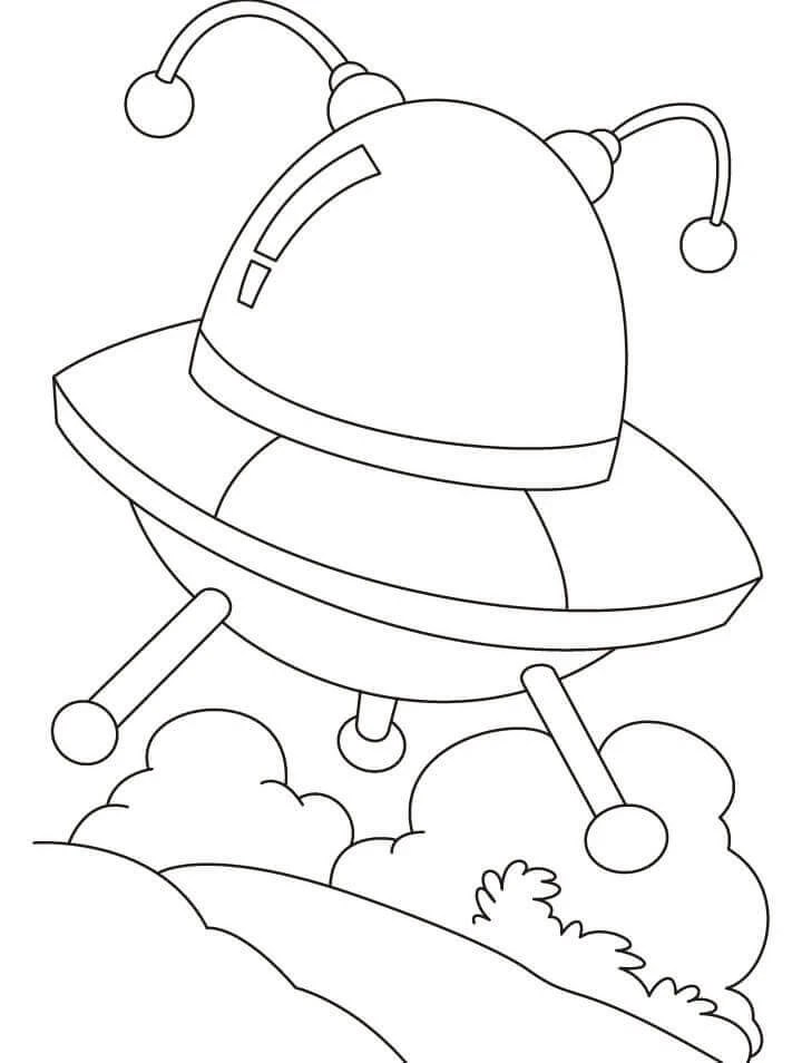 UFO boyama sayfası – evde etkinlik, ücretsiz yazdır
