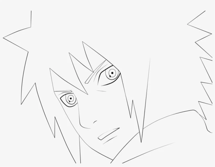 Madara Uchiha boyama sayfası – renkli çizimler, okul öncesi
