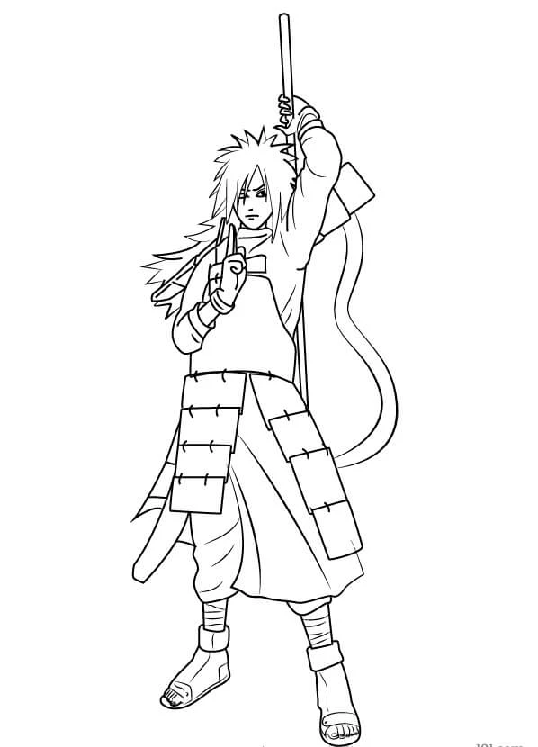 Madara Uchiha boyama sayfası – PDF indir, sevimli karakter