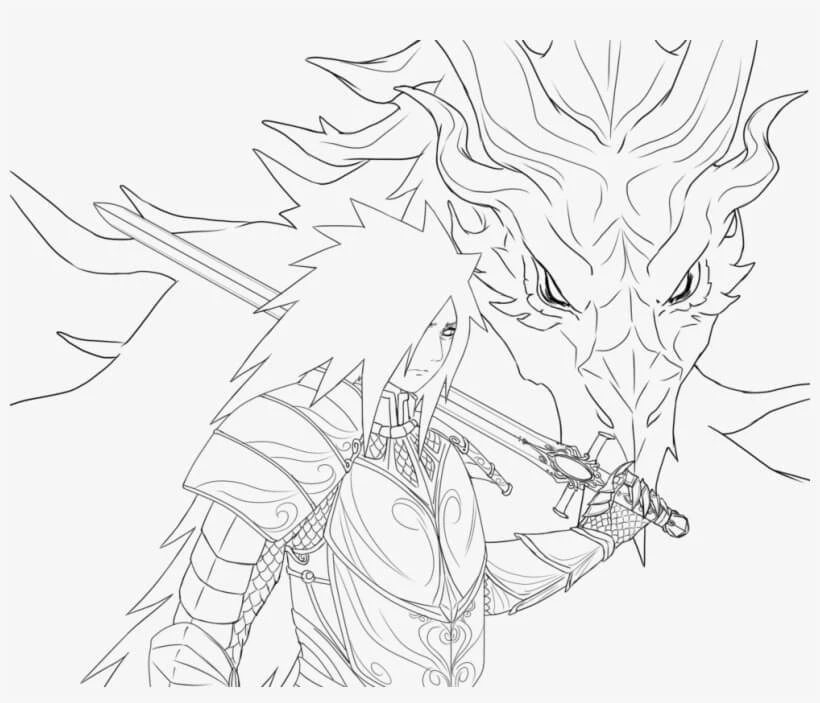 Madara Uchiha boyama sayfası – keyifli zaman, renkli çizimler