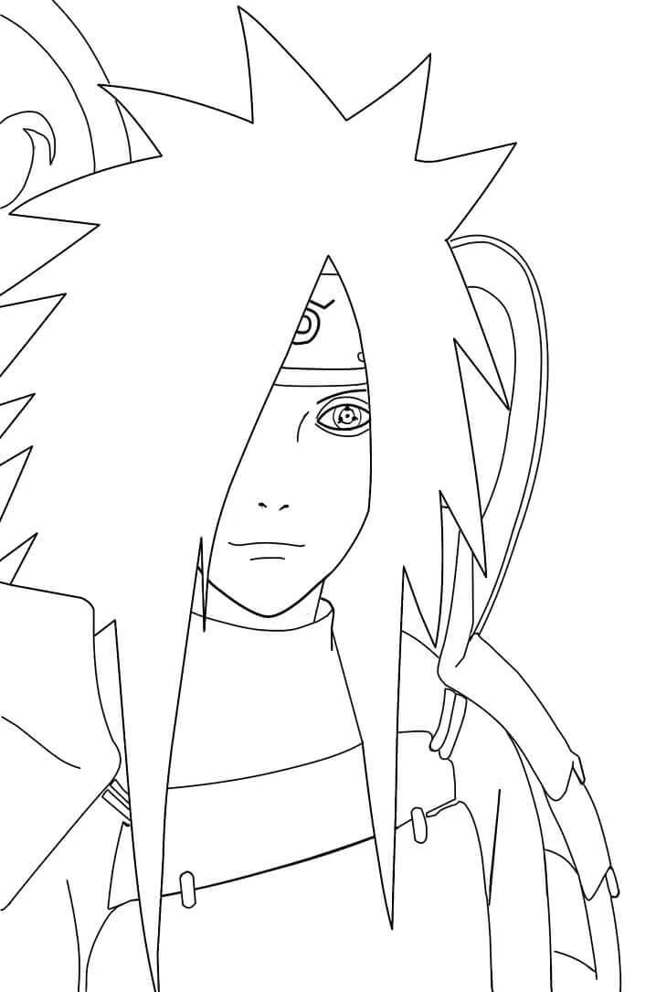 Madara Uchiha boyama sayfası – evde etkinlik, ücretsiz yazdır
