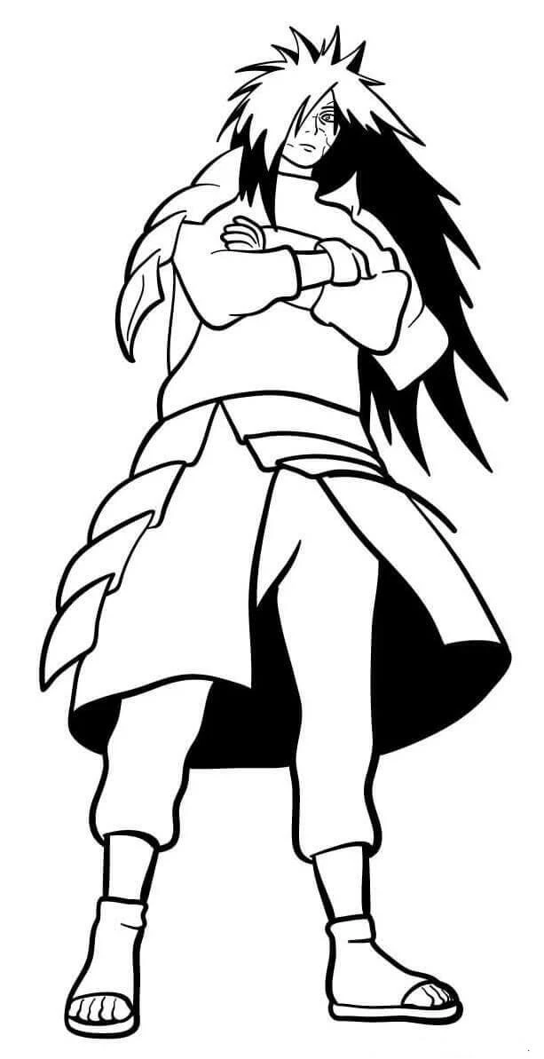 Madara Uchiha boyama sayfası – yaratıcılığı geliştirir, keyifli zaman