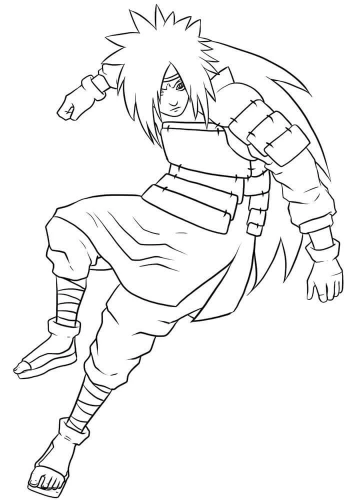 Madara Uchiha boyama sayfası – boyama etkinliği, çocuk aktivitesi