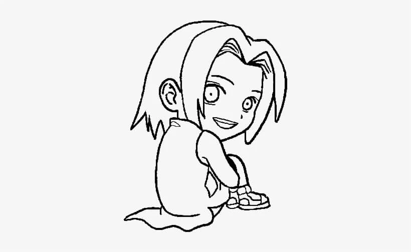 Sakura Haruno boyama sayfası – yaratıcılık, eğlenceli etkinlik