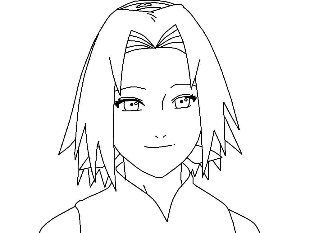 Sakura Haruno boyama sayfası – boyama çalışması, yaratıcılığı geliştirir