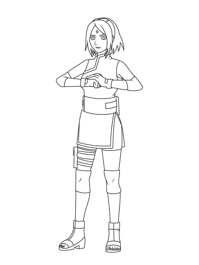 Sakura Haruno boyama sayfası – PDF indir, sevimli karakter