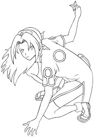 Sakura Haruno boyama sayfası – kolay boyama, eğitici aktivite