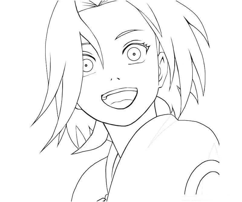 Sakura Haruno boyama sayfası – okul öncesi, evde etkinlik