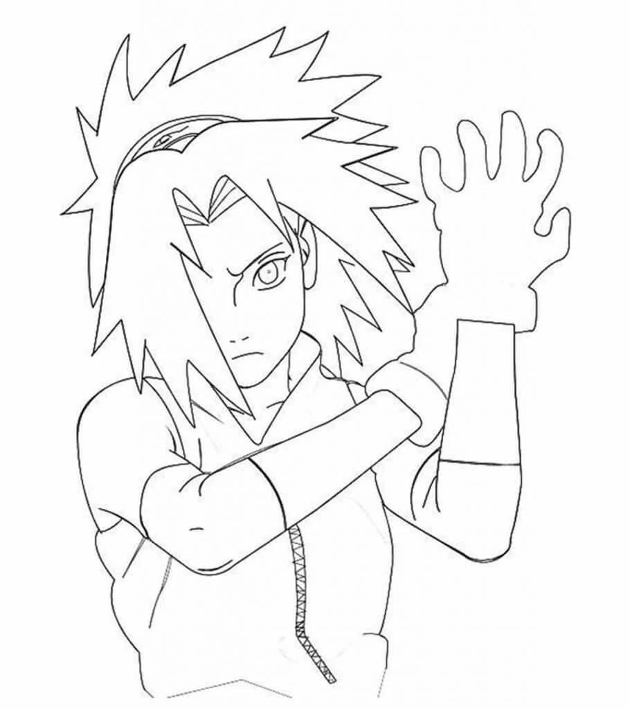 Sakura Haruno boyama sayfası – sevimli karakter, sanatsal çalışma