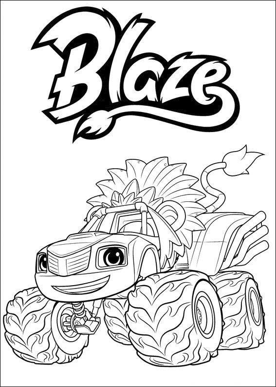 Blaze Ve Canavar Makineleri boyama sayfası #1 – evde etkinlik, anaokulu etkinliği