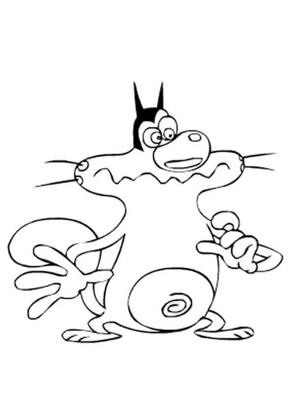 Oggy boyama sayfası – renkli çizimler, okul öncesi